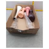 6 Glass And Plastic Vases