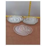 9 Vintage Glass Leaf Pattern Serving Trays