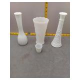 Vintage Milk Glass Vase Collection