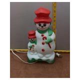 Vintage Light Up Snowman Family