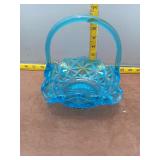Elegant Turquoise Glass Basket