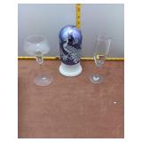 Peacock Ornament & Glassware Lot