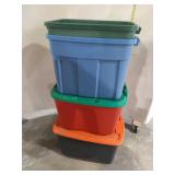 4 Plastic Totes (2 With Lids)