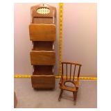 Vintage Wooden Letter Organizer and Chair