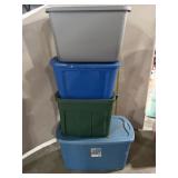 4 Plastic Totes With Lids