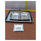 Vintage Metal Serving Trays & Bank Tray