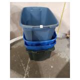 4 Plastic Totes Without Lids