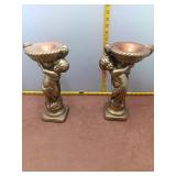 Pair of Silvestri Bros. Cherub Pedestal Planters