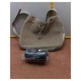Beige Handbag with Black Purse