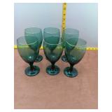 Set of Emerald Green Wine Glasses