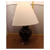 Large Elegant Glossy Black Ceramic Table Lamp