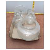 Assorted Clear Glass Bowls and Jars - 5-Piece Lot