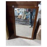 Large Rectangular Wood Framed Mirror