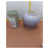 Vintage-Style Sweet Pea Metal Planter and Lavender