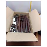 Lot of 6  Tapered Wood Legs & Cast Iron Sty
