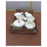 Vintage Ceramic Tableware Lot: White Hobnail Teapo