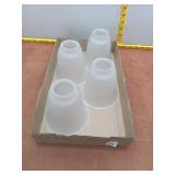 Set of 4 Frosted Ribbed Glass Bell Light Shades