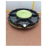 Vintage Royal Haeger MCM Black & Green Lazy Susan