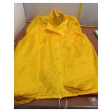 2  Bright Yellow Snap-Front rain coat
