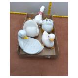 Charming 5-Piece Ceramic White Goose & Duck Collec