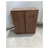 Versatile Wood-Grain Locking Storage Cabinet with