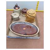 Vintage Stoneware & Hull Pottery Lot - Brown Drip