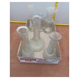 Vintage Assorted Clear Glass Bud Vase Lot - Set of