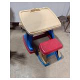 Kidï¿½s Plastic Activity Desk and Stool Set