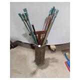 Vintage Art Deco Style Brass Stand and Assorted Ac