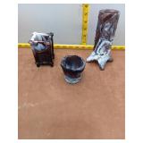 Chocolate Slag Glass 3-Piece Decorative Lo