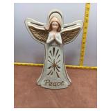 Elegant Ceramic "Peace" Angel Figurine with Gold A