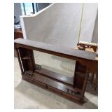 Large Vintage Bobbin-Turned Wood Mirror with Drawe