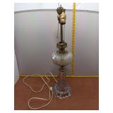 28" Crystal & Brass Double Socket Table La