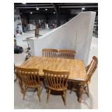 Solid Wood Farmhouse Dining Table with 5 Spindle B