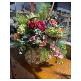 Large 32" Artificial Floral and Fruit Arrangement