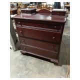 Antique Mahogany 4-Drawer Chest w/ Top Boxes