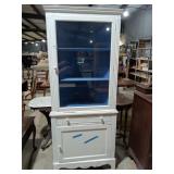 White China corner Cabinet w/ Glass Door