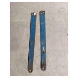 Blue Metal Straps w/ Bolt Holes - Pair