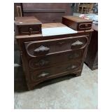Antique Marble-Top Dresser w/ Shell Pulls