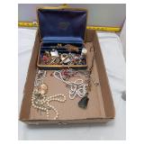 Vintage Jewelry Lot - Box & Loose Pieces