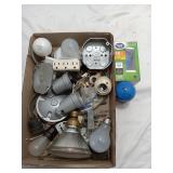 Electrical Parts Lot - Bulbs, Box, Outlet & More