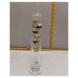 Galileo Thermometer - Glass, ~13in Tall