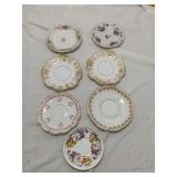 7 Vintage Floral Porcelain Saucers