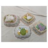 Ceramic Covered Butter Dish Set - 4 Pieces