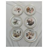 Decorative Porcelain Plates, Set of 6