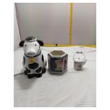 Ceramic Cow Cookie Jar - Missing Lid
