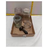 Box Lot - Vintage Mason Jars & Tool