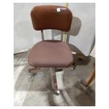 Vintage Rolling Office Chair w/ Fabric Seat