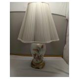 Floral Painted Glass Ginger Jar Table Lamp