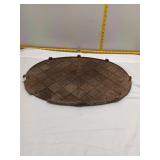Oval Cast Iron Griddle/Grate - Diamond Pattern